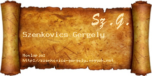 Szenkovics Gergely névjegykártya